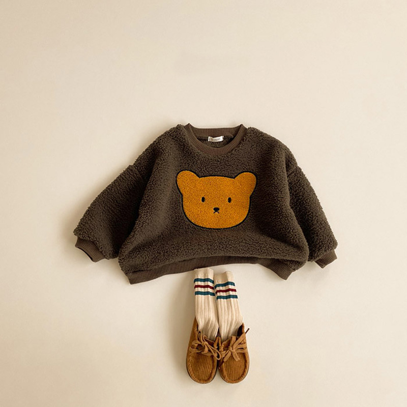 Winter Baby Girls Boys Cute Cartoon Bear Thicken Warm Sweatshirts Tops Kids Children Long Sleeve Hoodies Outerwear alx