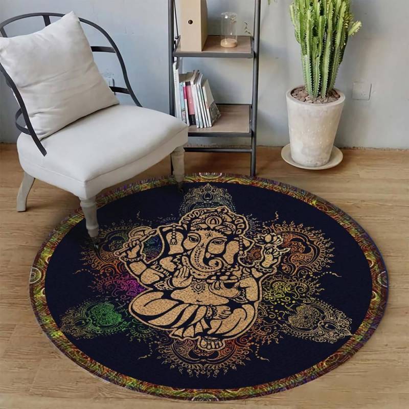 Meditation Elephant CBV1 Round Rug