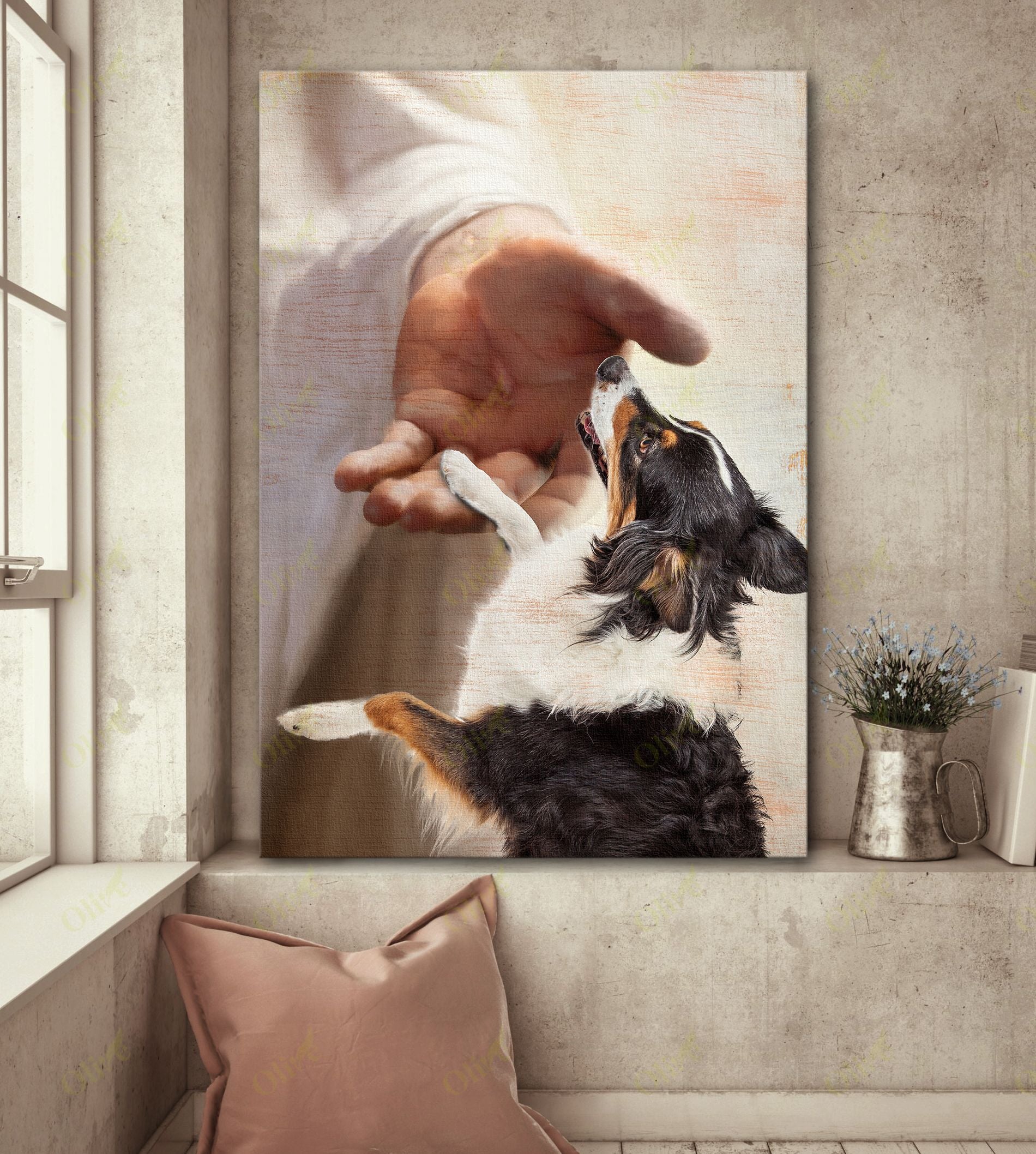 Border Collie – Take My Hand Canvas Wall Art Home Decor