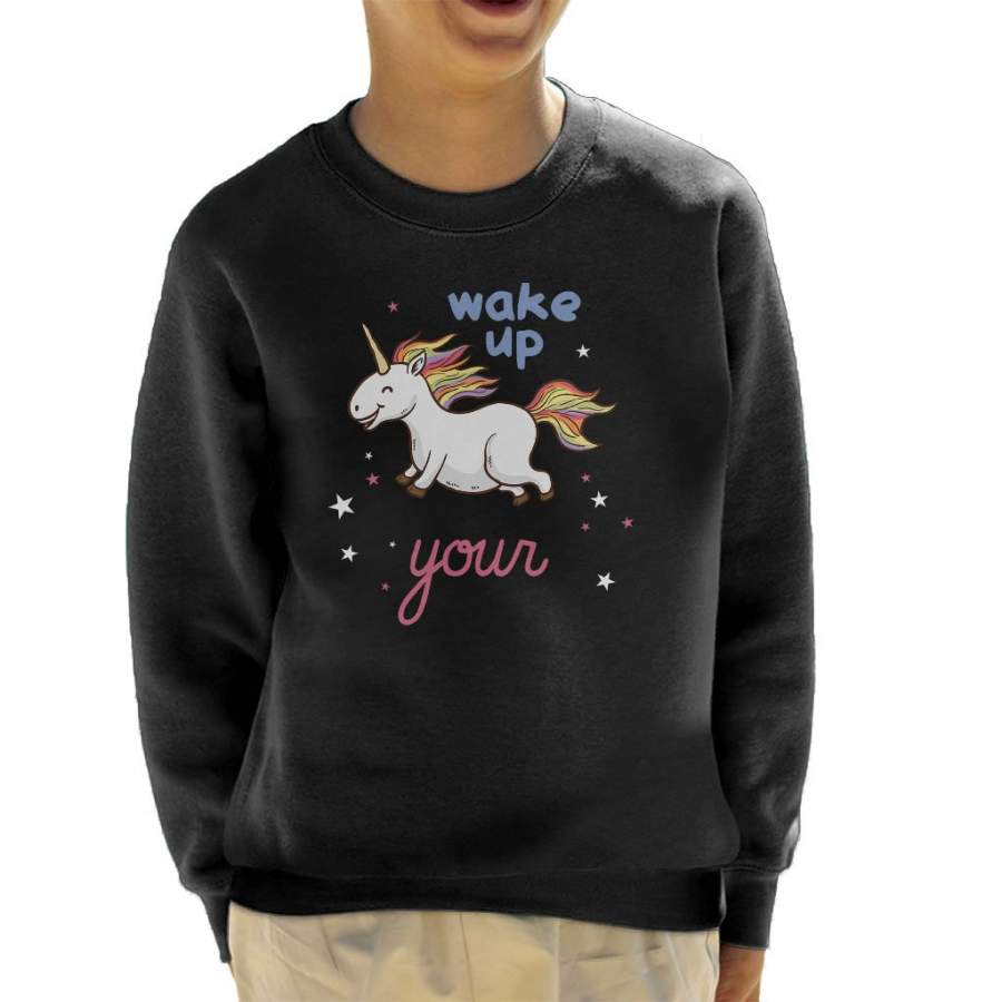 Wake Up Makes Dreams Come True Unicorn Kid’s Sweatshirt