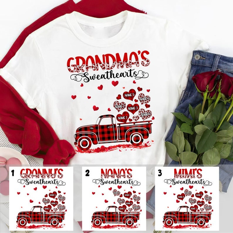 Personalized Grandma’S Sweet Hearts Shirt, Valentine Mom T- Shirt, Valentines Day Gift For Mother Grandma