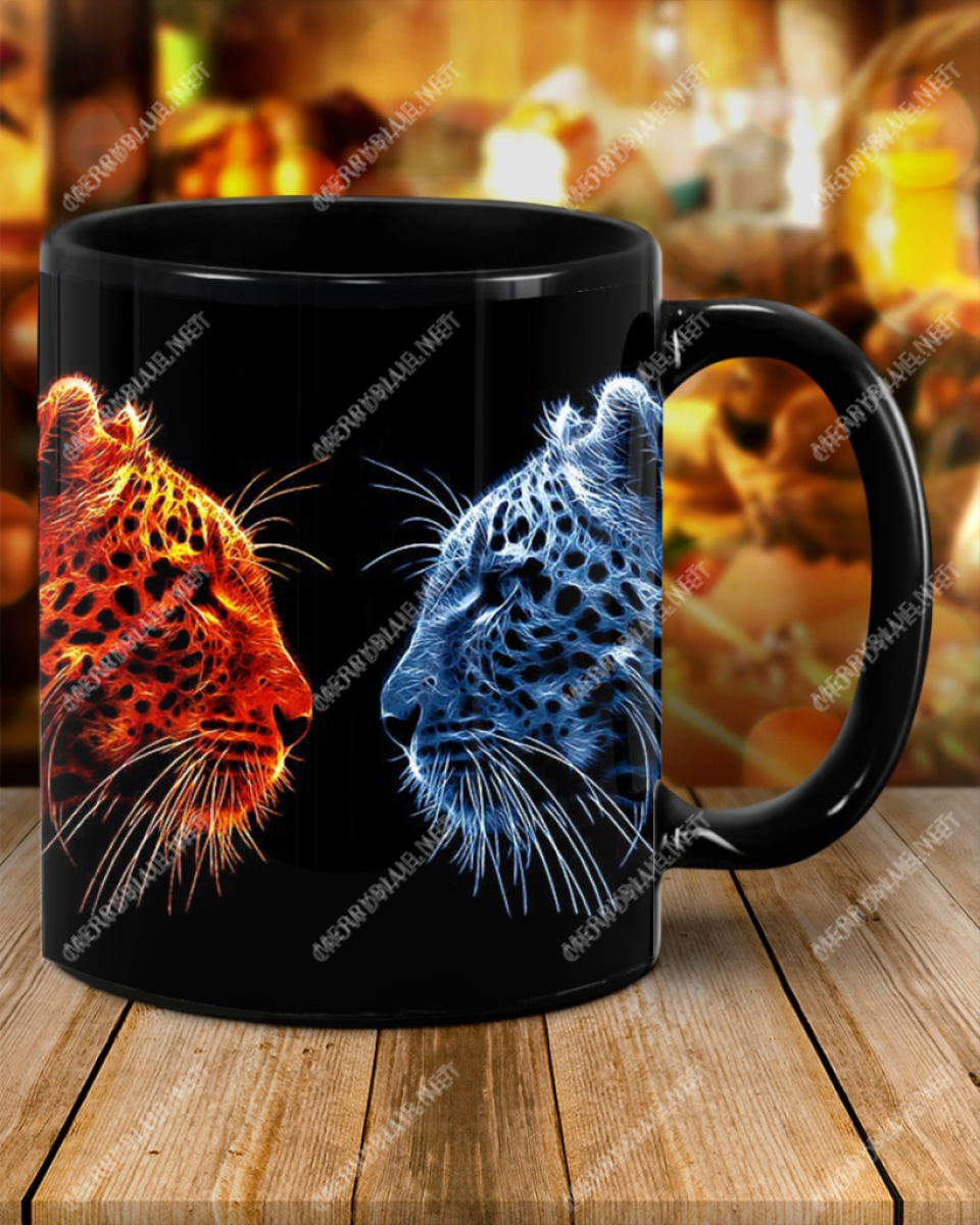 Two Leopards Face To Face Mugs