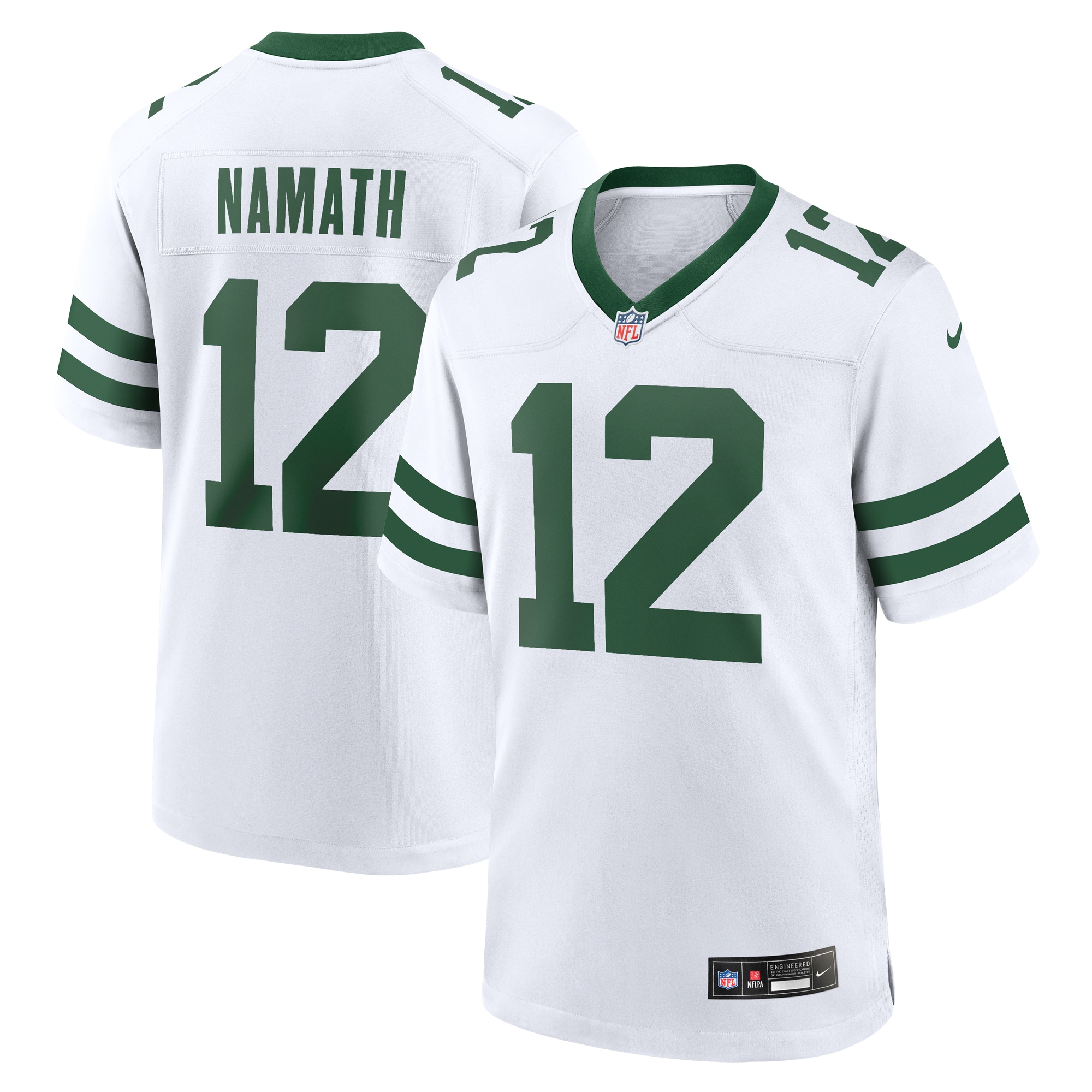 Joe Namath New York Jets Legacy Retired Player Game Jersey – White