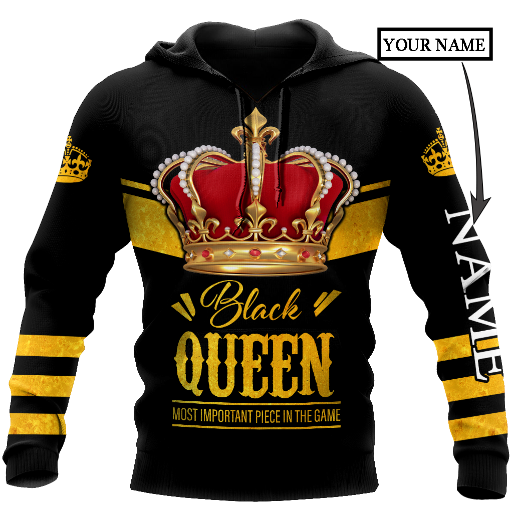 African Culture Custom Name Black Queen Unisex Hoodie Ml