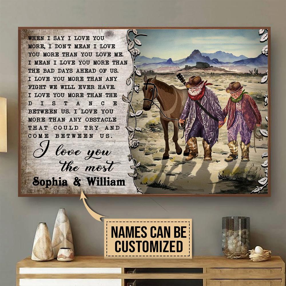 Aeticon Gifts Personalized Cowboy Guitar I Love You The Most Canvas Mom Dad Gift Home Decor