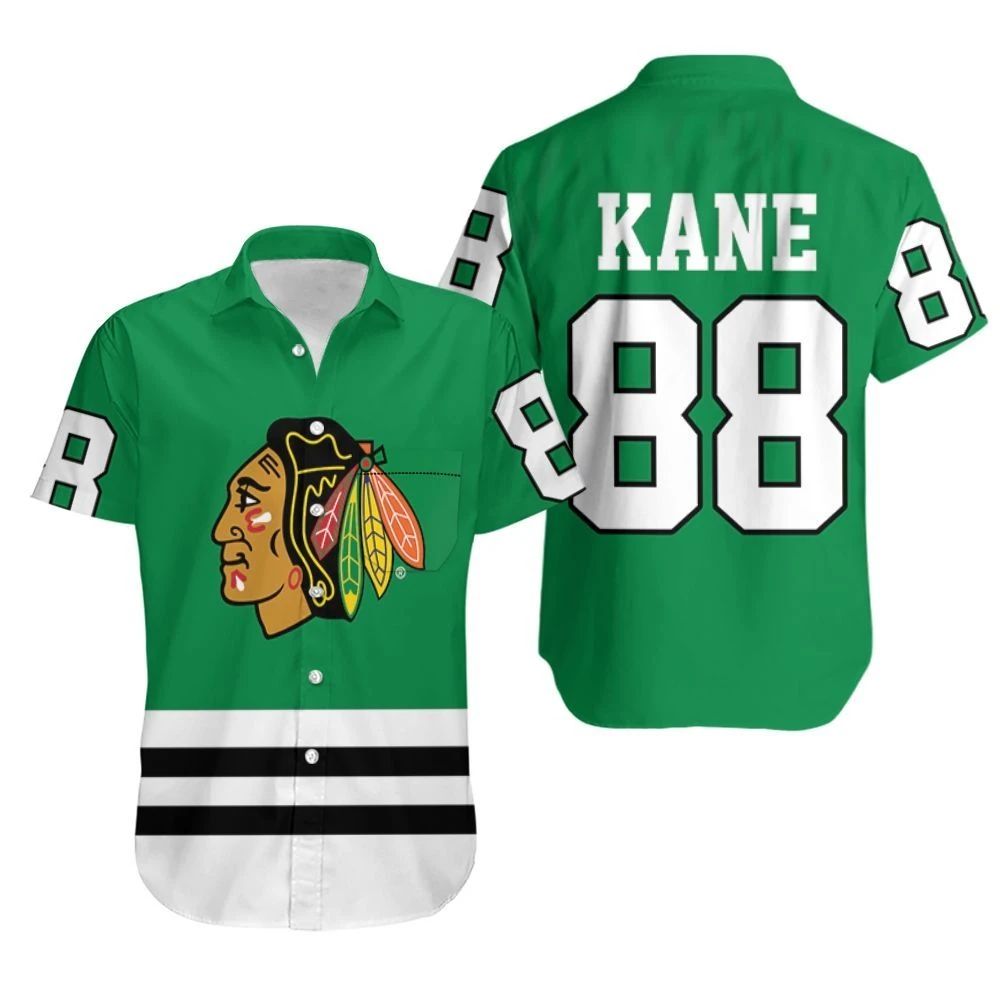 Chicago Blackhawks 88 Kane Jersey Inspired Hawaiian Shirt Combo Beach