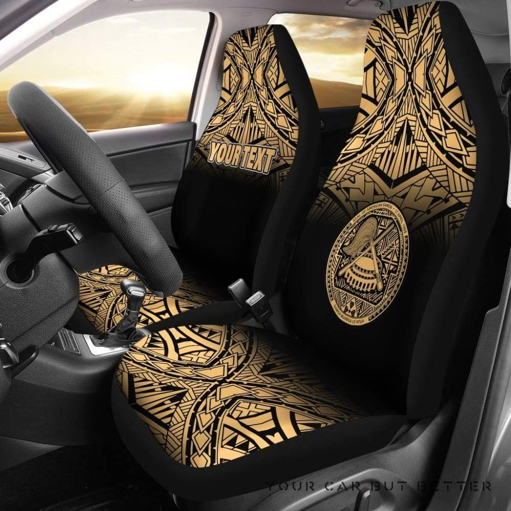 American Samoa Polynesian Custom Personalised Car Seat Covers Gold Fog Bn12