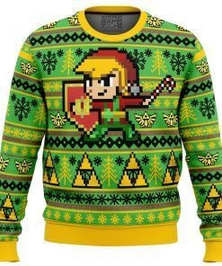 Zelda Holiday Link Ugly Christmas Sweater, All Over Print Sweatshirt