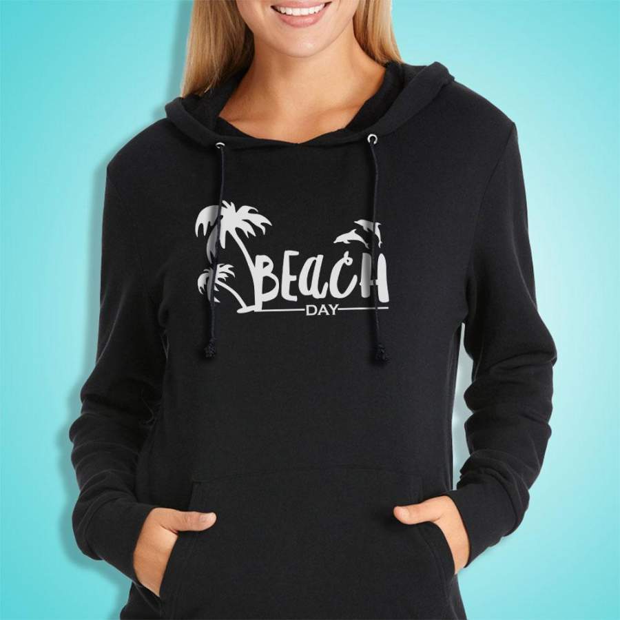 Beach Day Dolphin Palm Tree Women’S Hoodie