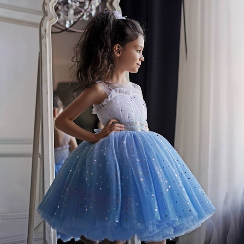 3-8 Year Girls Princess Dress Sequin Lace Tulle Wedding Party Tutu Fluffy Gown For Children Kids Evening Formal Pageant Vestidos alx