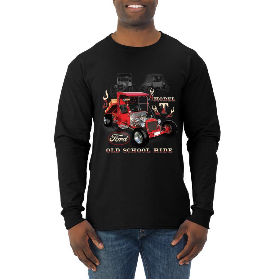 Ford Model T Roadster 1923 Old School Ride Classic Vintage Cars and Trucks Mens Long Sleeve Shirt