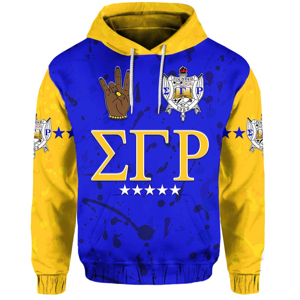 Sigma Gamma Rho Hoodie Original Style Blue Gold Lt8