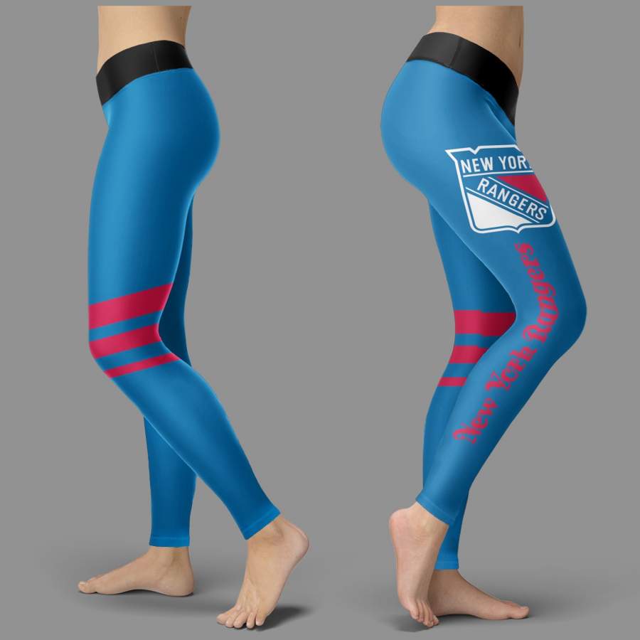 Through Great Logo Spread Body Striped Circle New York Rangers Leggings