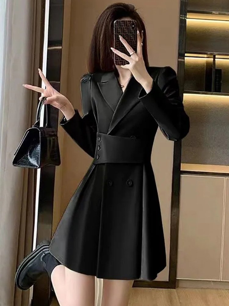 2022 Korean Fashion Woman mini Jacket Blazer Dress Loose Casual Aesthetic Vintage Harajuku Sexy for Women Aesthetic occupation alx