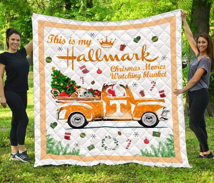 Xmas Tennessee Volunteers Football 3D Quilt Blanket, Fleece Blanket
