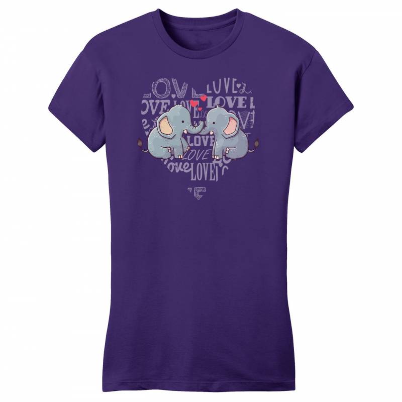 Love Heart Elephants – Women’s Fitted T-Shirt