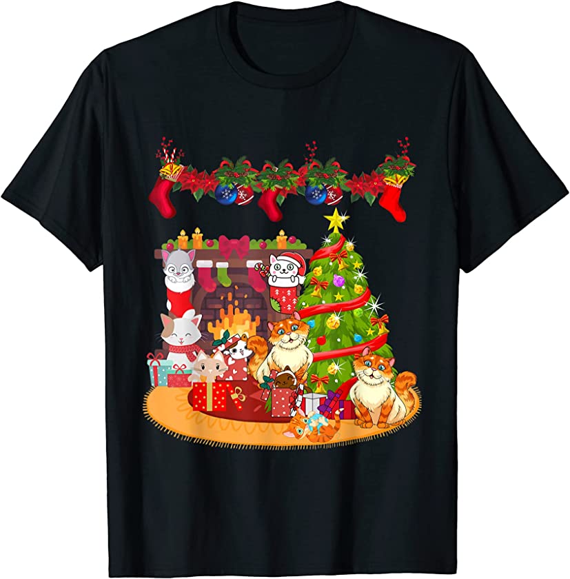 Cat Family Ugly Christmas Cat T-Shirt