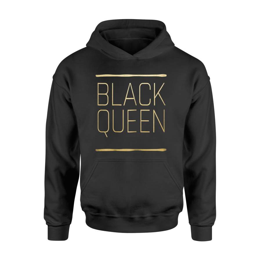 Black Queen Faux Gold Foil – Black Pride Gift Hoodie