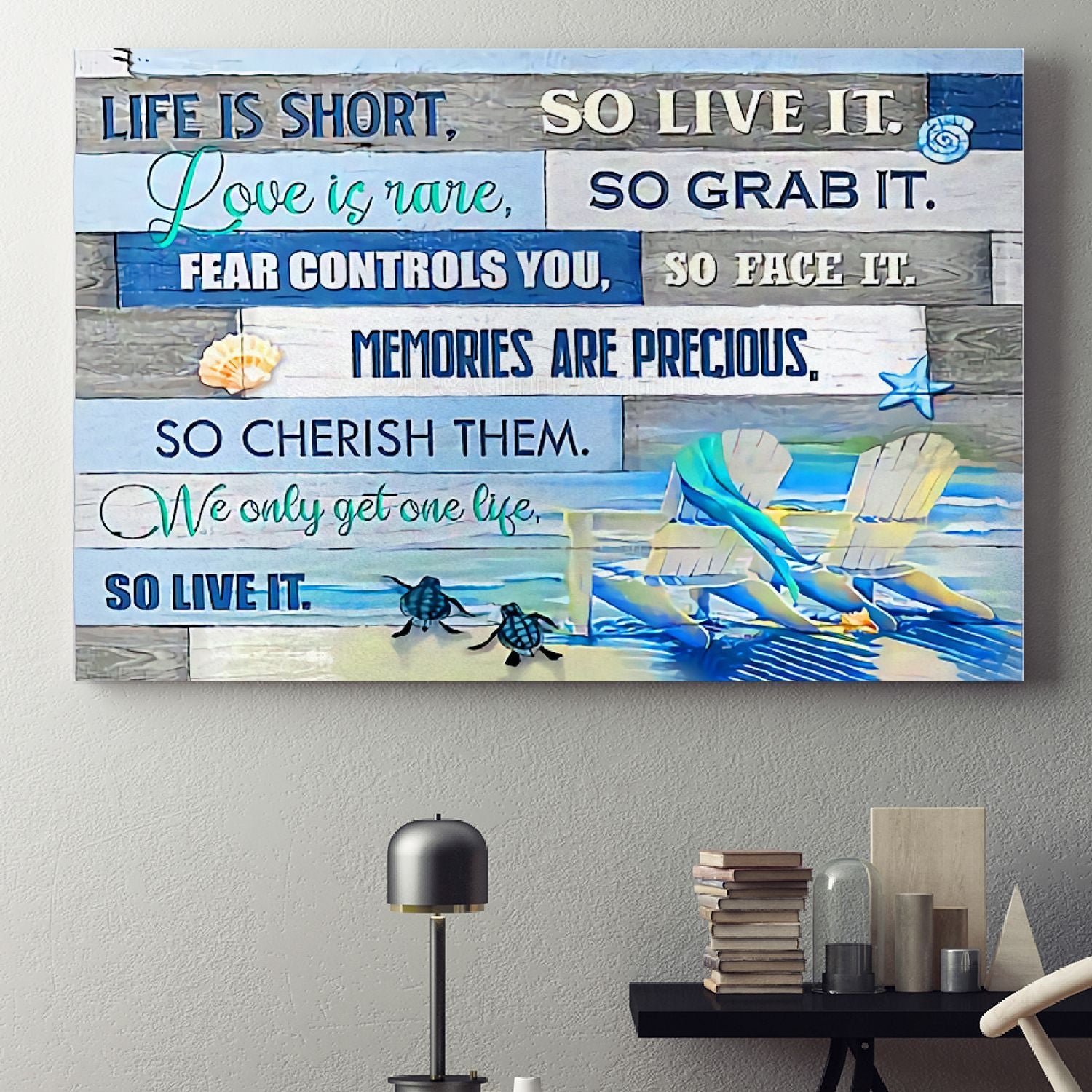 Beach Sunrise Poster – Life Is Short So Live It Canvas Home Décor Gifts For Men Women – Gigo Smart