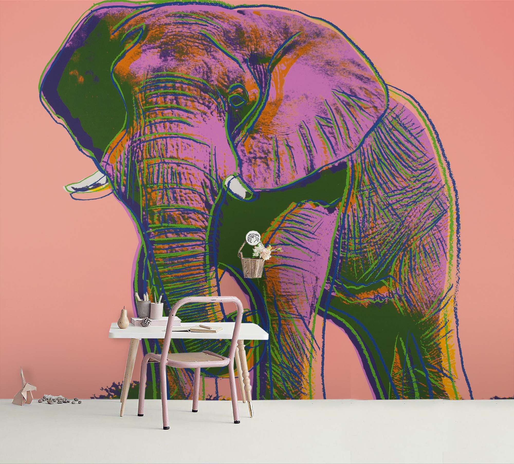 3D Animal Elephant Wall Mural Wallpaper Sf13