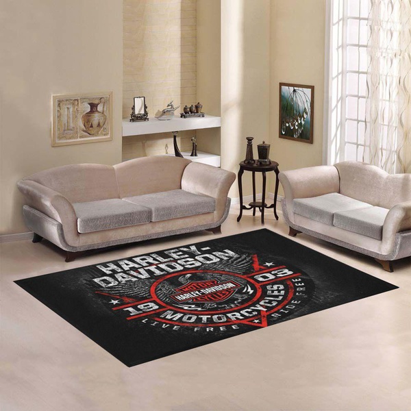 Harley Davidson Motorcycles Area Rug Living Room Carpet Home Floor Decor HD4