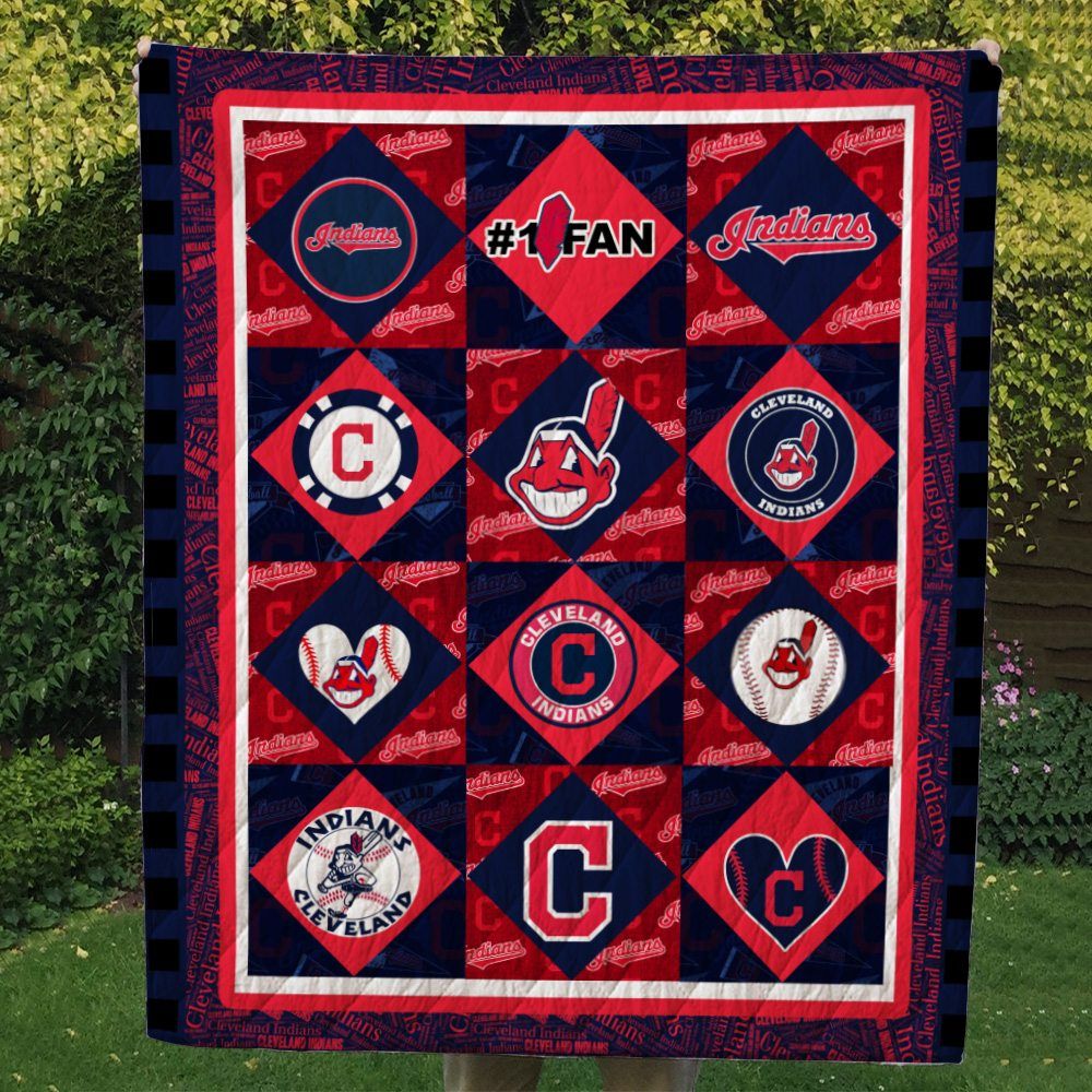 Cleveland Indians Quilt & Fleece Blanket – Gift For Christmas