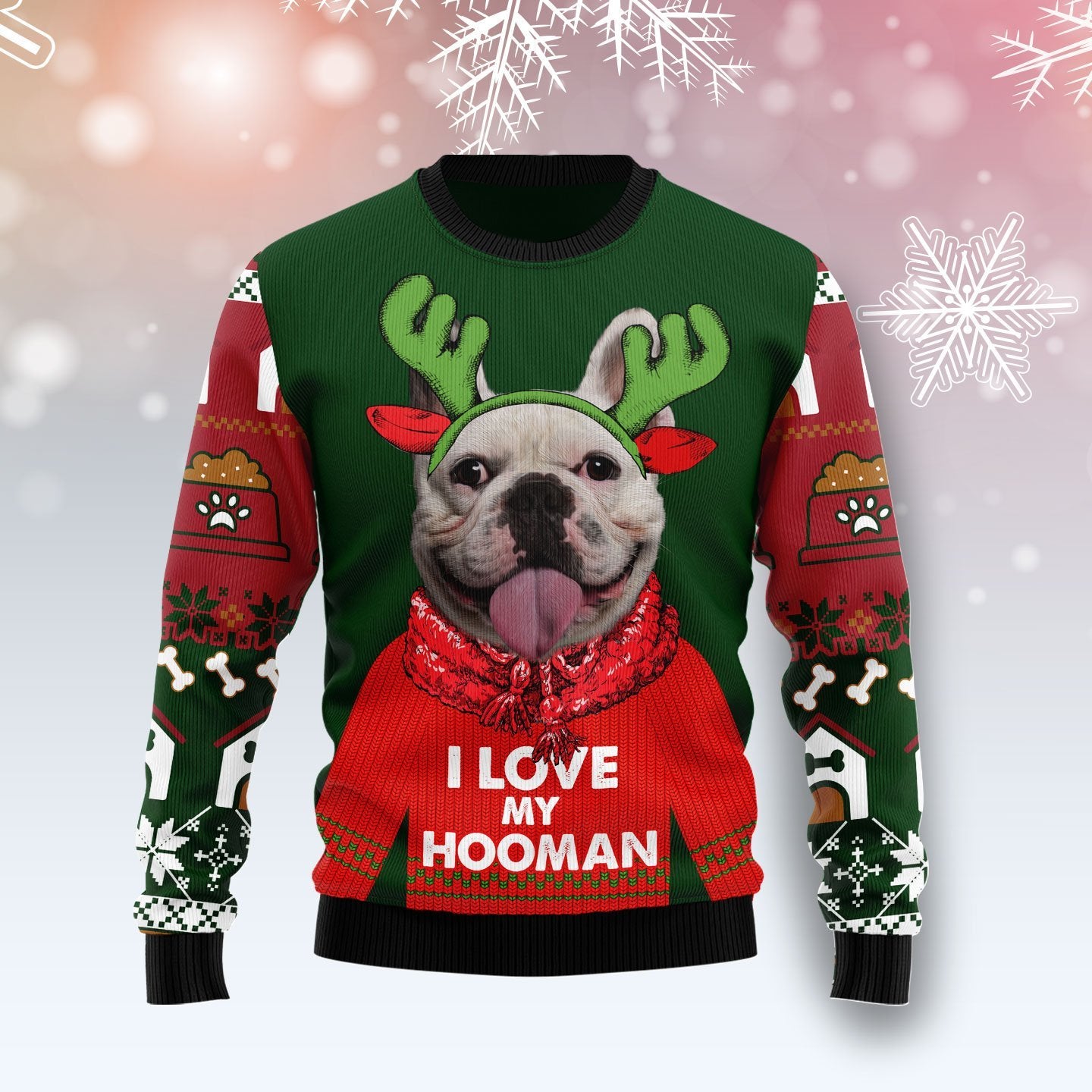 I Love My Hooman Dog Ugly Christmas Sweater | For Men & Women | Adult | Us6068