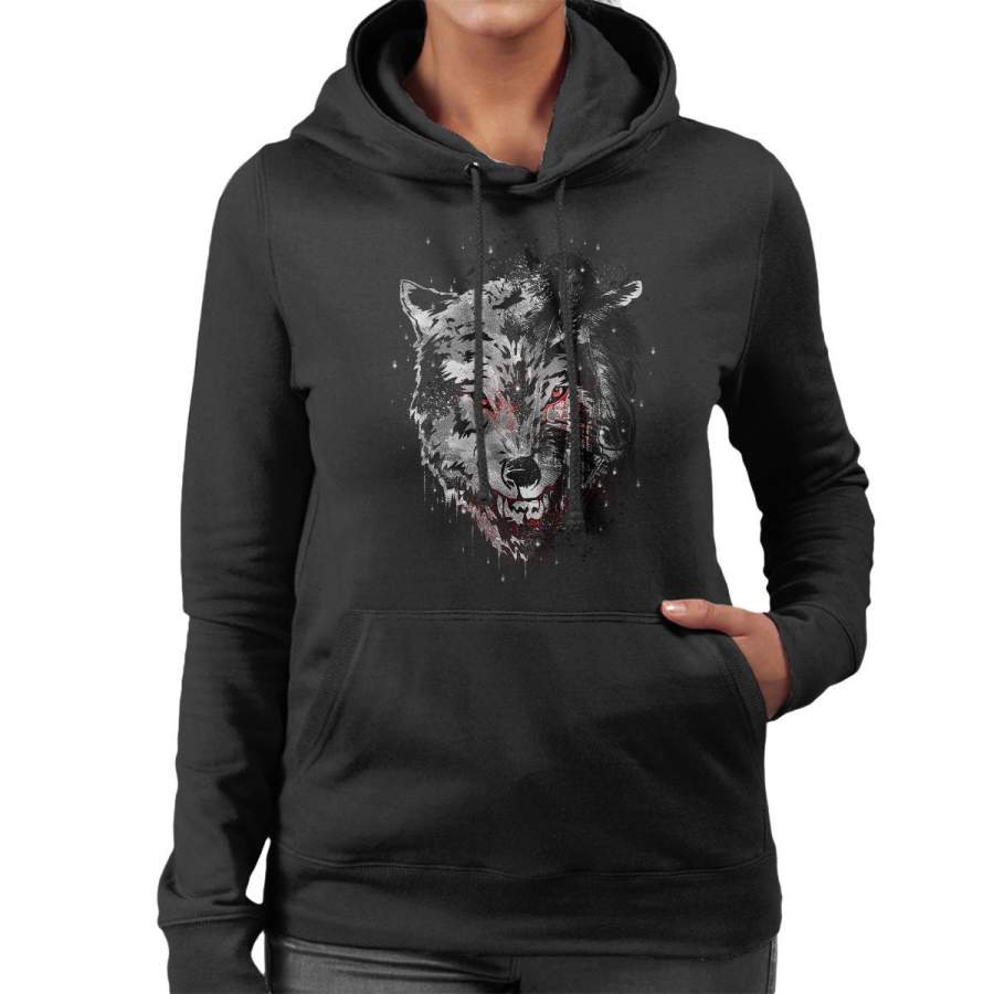 Jon Snow Dire Wolf And Crows Game Of Thrones Women’s Hooded Sweatshirt