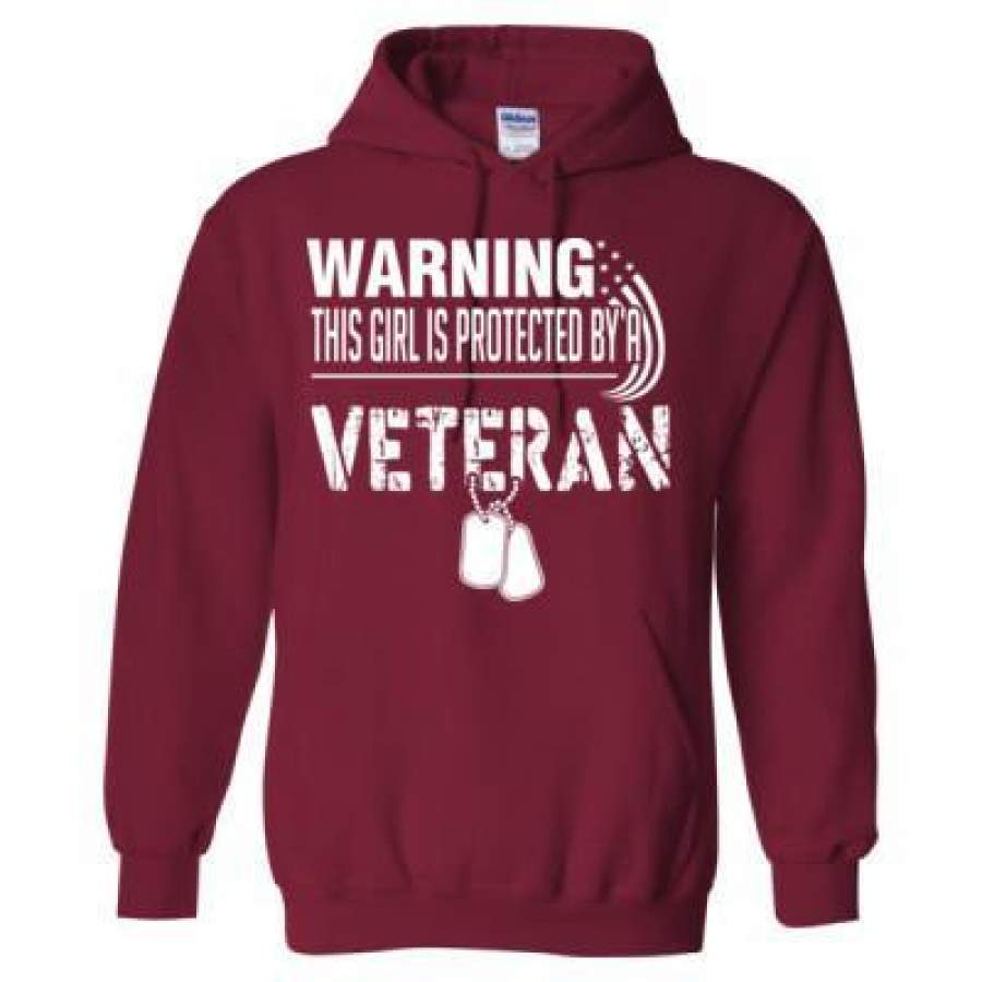 AGR Warning This Girl Is Protected By A Veteran – Heavy Blend™ Hooded Sweatshirt