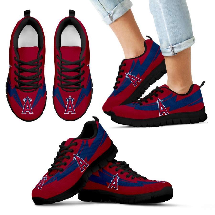 Three Amazing Good Line Charming Logo Los Angeles Angels Sneakers