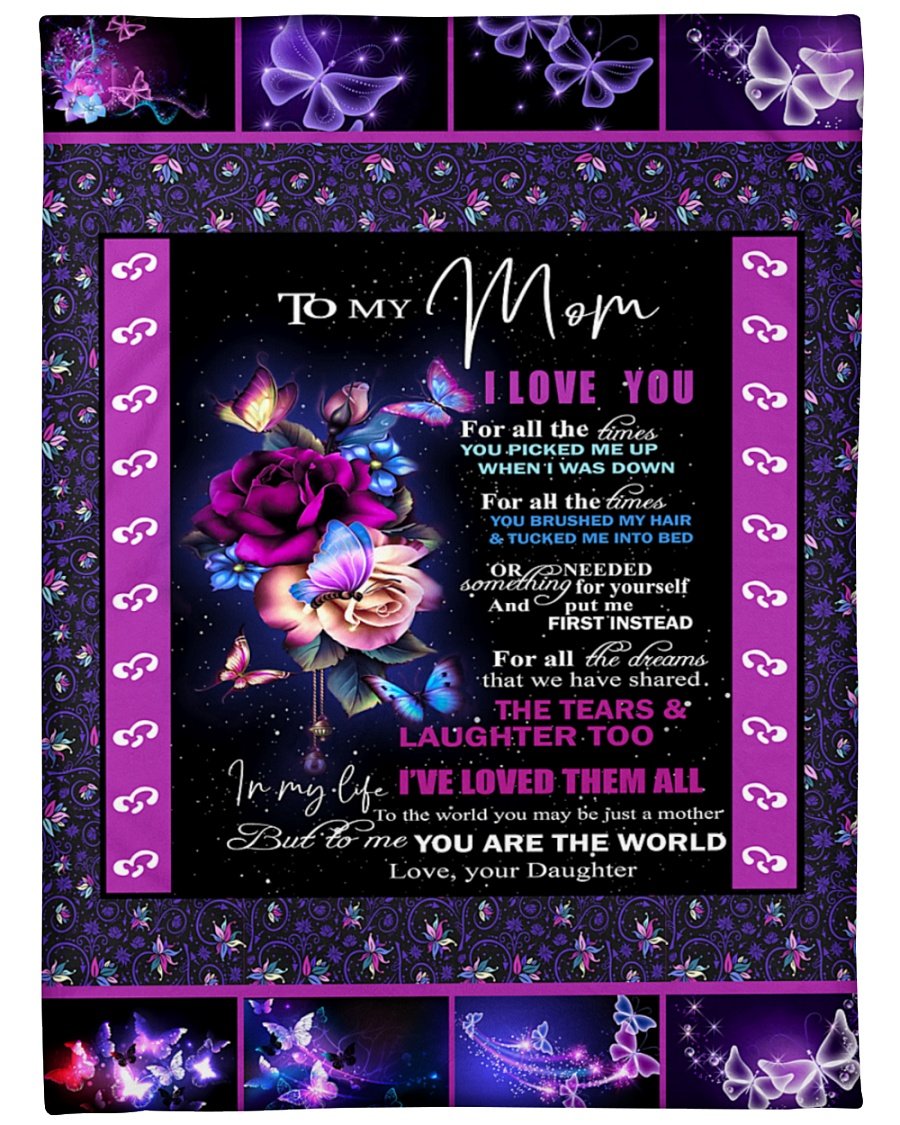 To My Mom I Love You For All The Time Fleece Blanket – Quilt Blanket Gift From Daughter To Mom, Best Mother S Day Gift Ideas, Home Decor Bedding Couch Sofa Soft And Comfy Cozy