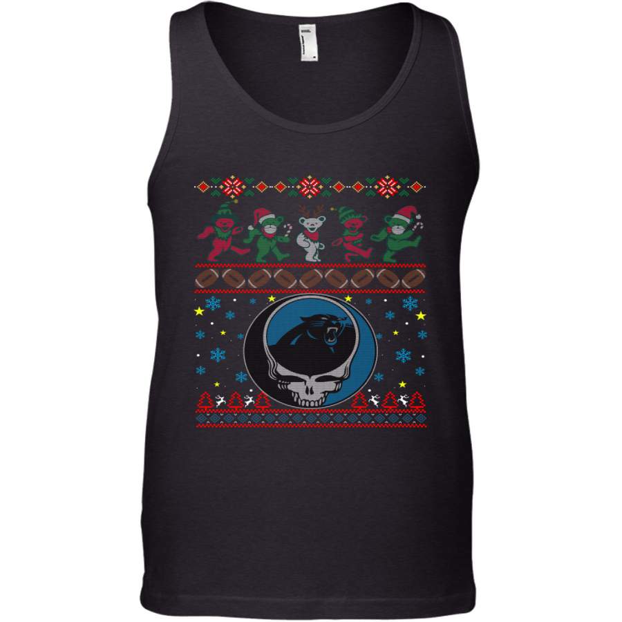 Carolina Panthers Christmas Grateful Dead Jingle Bears Football Ugly Sweatshirt Men’s Tank Top