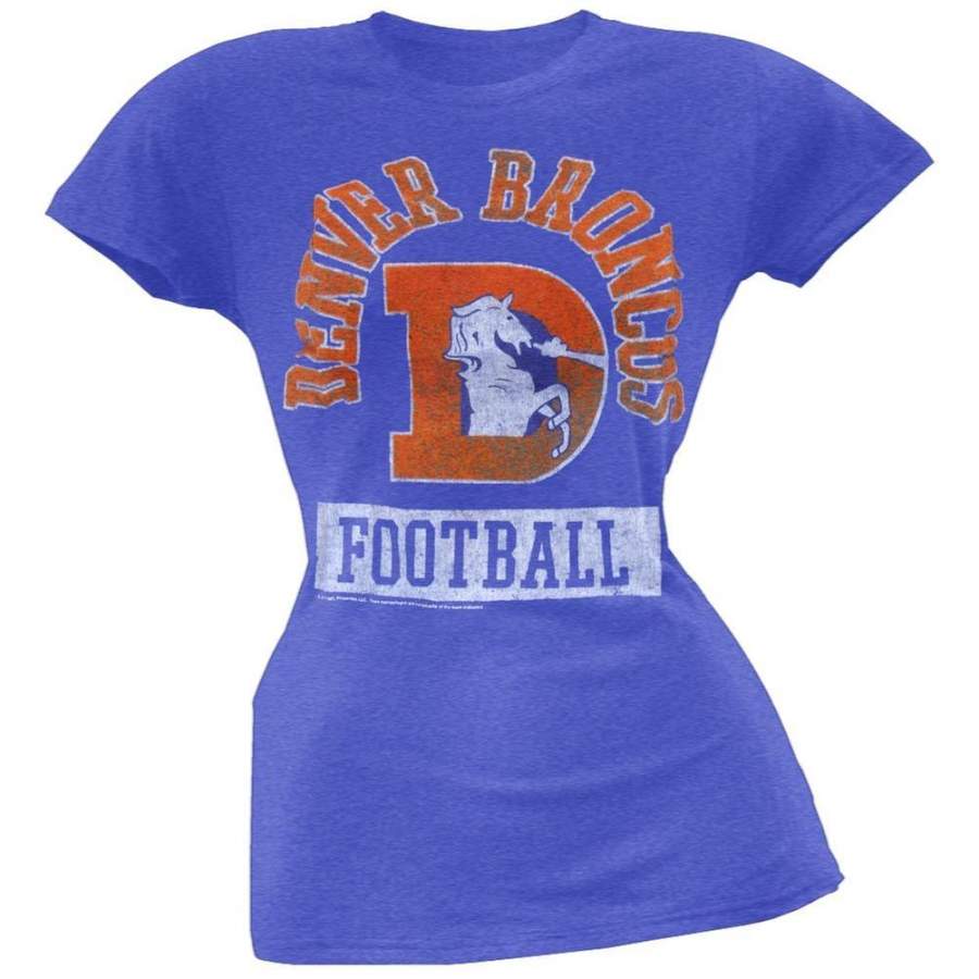 Denver Broncos – Vintage Flock Logo Juniors T-Shirt