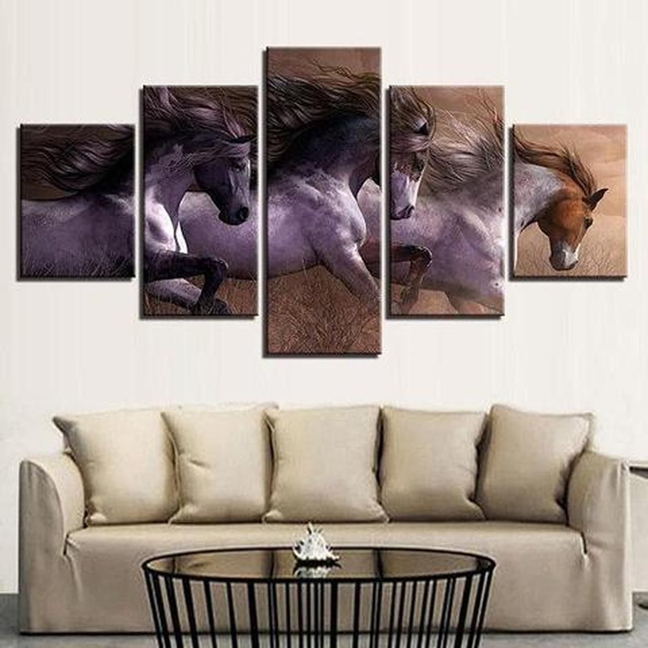 Run to Horses Animal Full HD Personalized Customized Canvas Art Wall Art Wall Decor