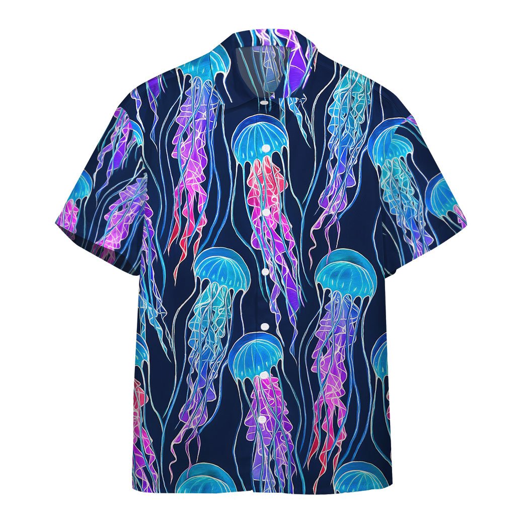 Gearhumans Gearhuman Luminescent Rainbow Jellyfish Gum Custom Hawaiian Shirt Ha28546