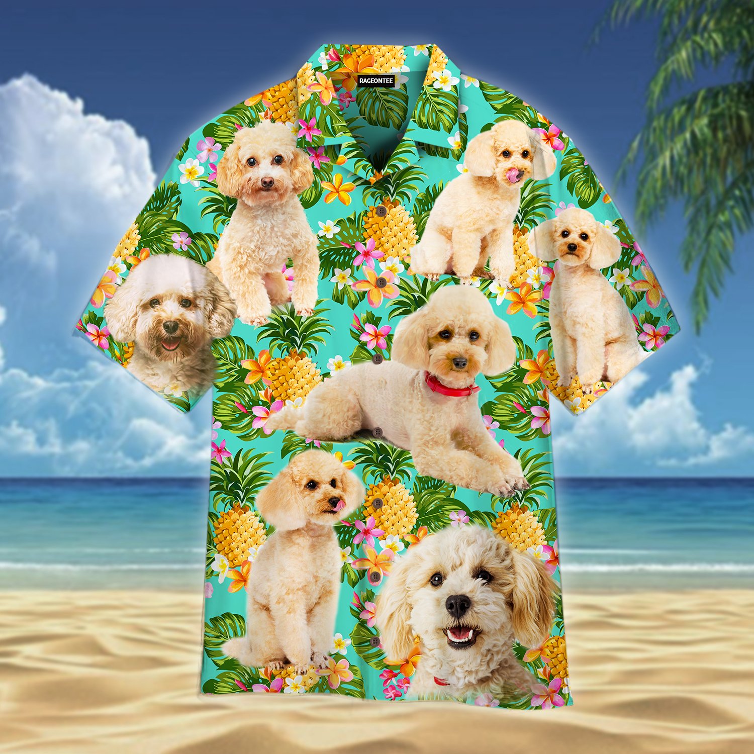 Tropical Pineapple Poodle Dog Hawaiian Shirt | For Men & Women | Adult | Wt1348