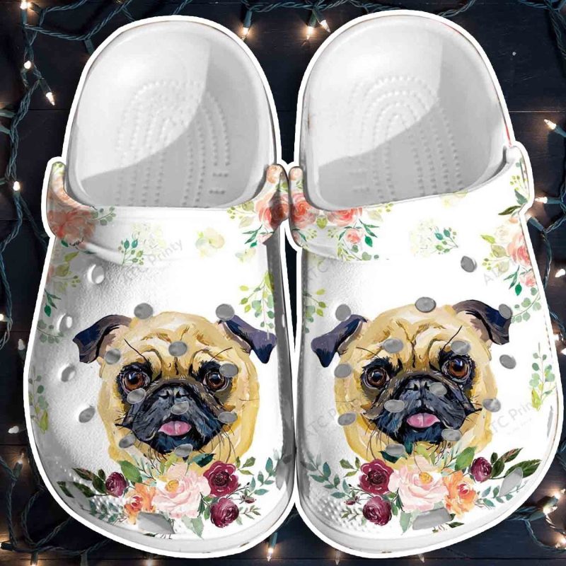 Adorable Pitbull Shoes – Roses Dog clog Gifts For Mothers Day