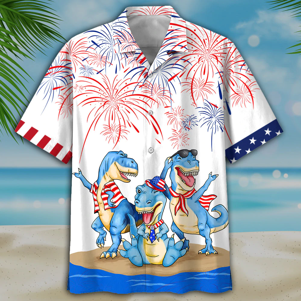 Dinosaur Of July Hawaii Independence Day Hawaii Usa Patriotic Hawaii Shirt Ha26181