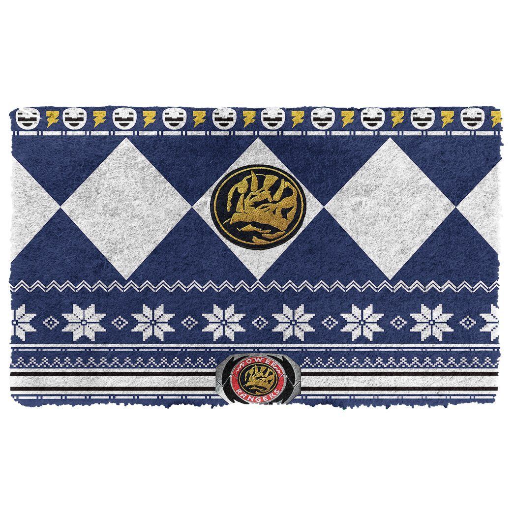 Gearhumans 3D Mighty Morphin Power Ranger Ugly Blue Doormat