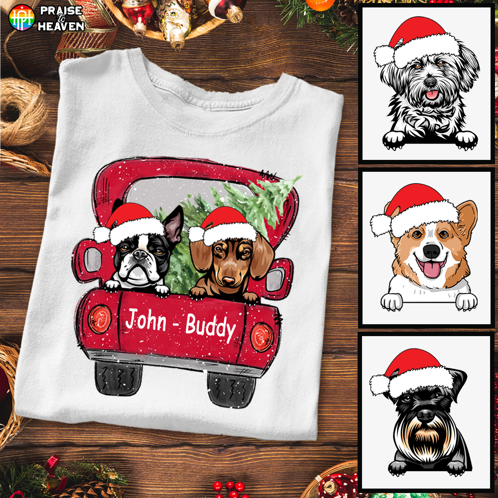 Personalized Dog Christmas Shirt Sweatshirt Hoodie Light Ap423