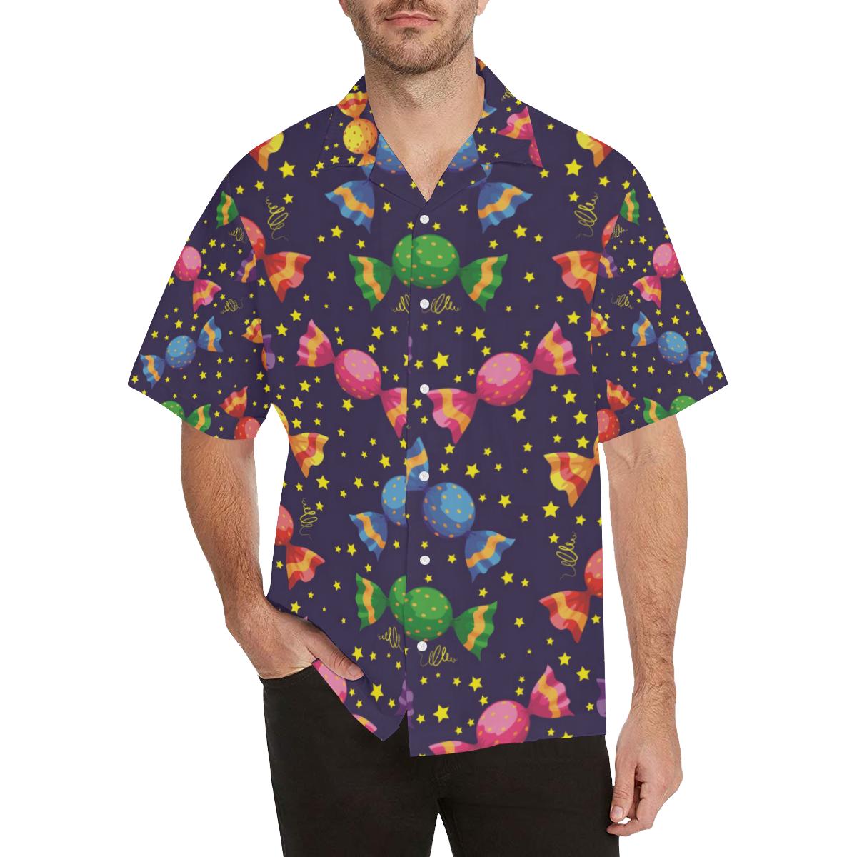 Candy Star Pattern Men’s All Over Print Hawaiian Shirt