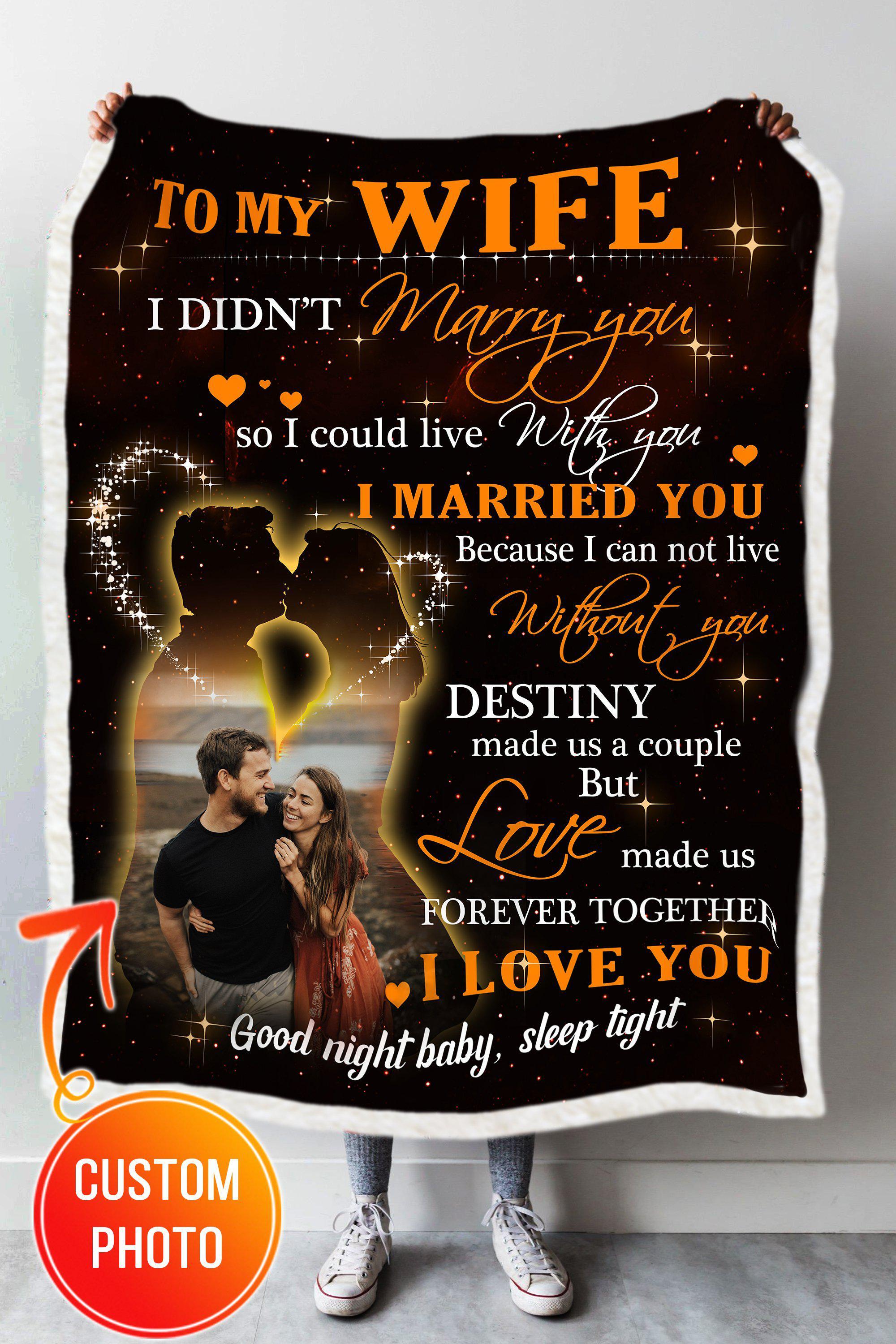 Stunning Gift Custom Photo Blanket Gift Idea For Wife Personalized Blanket I Married You Gift For