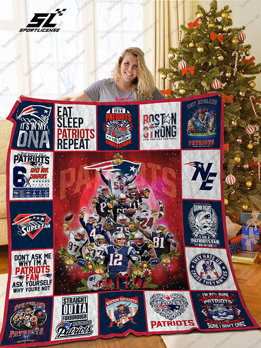 Bl  New England Patriots Quilt Blanket Ver Christmas