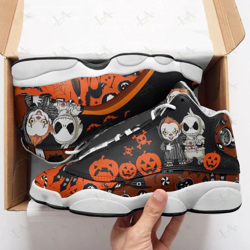 EDDORA™  Halloween Jack Pennywise Pumpkin Shoes form AIR Jordan 13 Sneakers- DT296