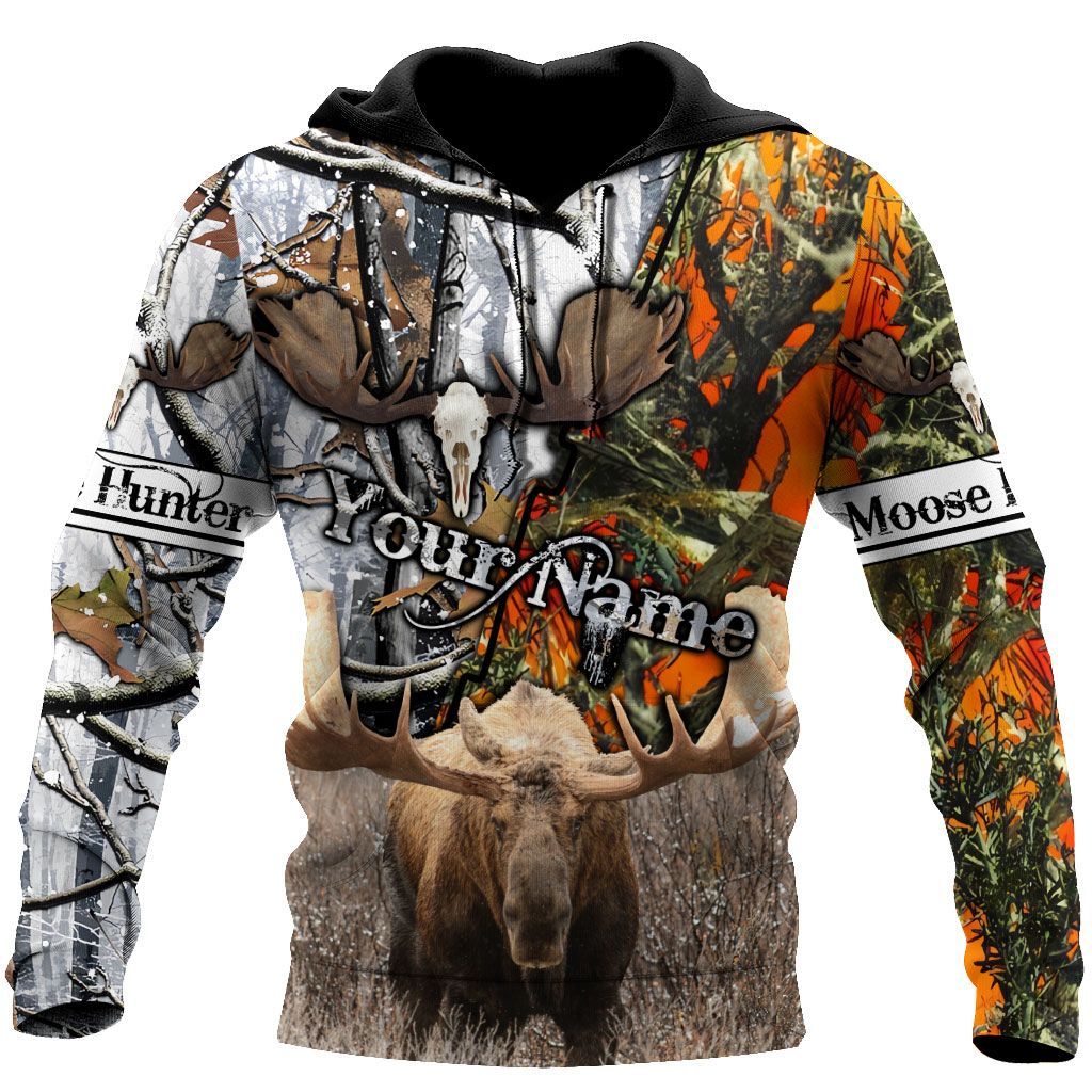 TDT242009A28NG MOOSE 2 CAMO HUNTING CUSTOM NAME HOODIE BT