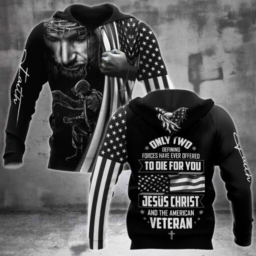 Jesus Christ And The American Veteran 3D All Over Print Shirts For Men & Women, Happy Veteran Memorial 3D Shirts, Veteran Day