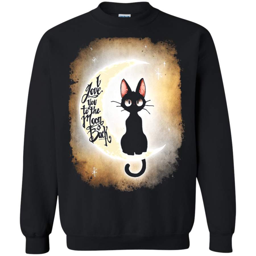 AGR I Love You To The Moon And Back, Black Cat Lover Sweatshirt