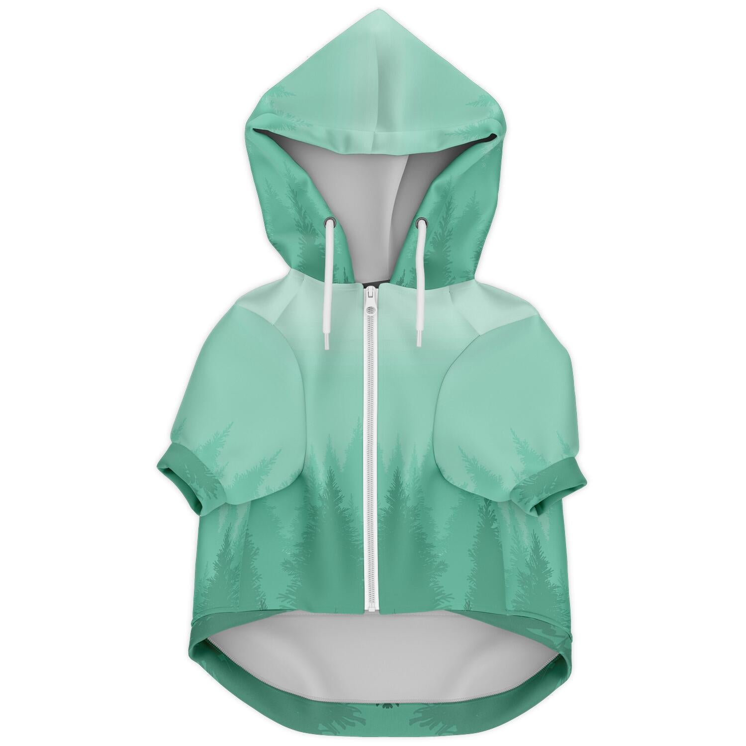 Zip-Up Dog Hoodie – Green Forest