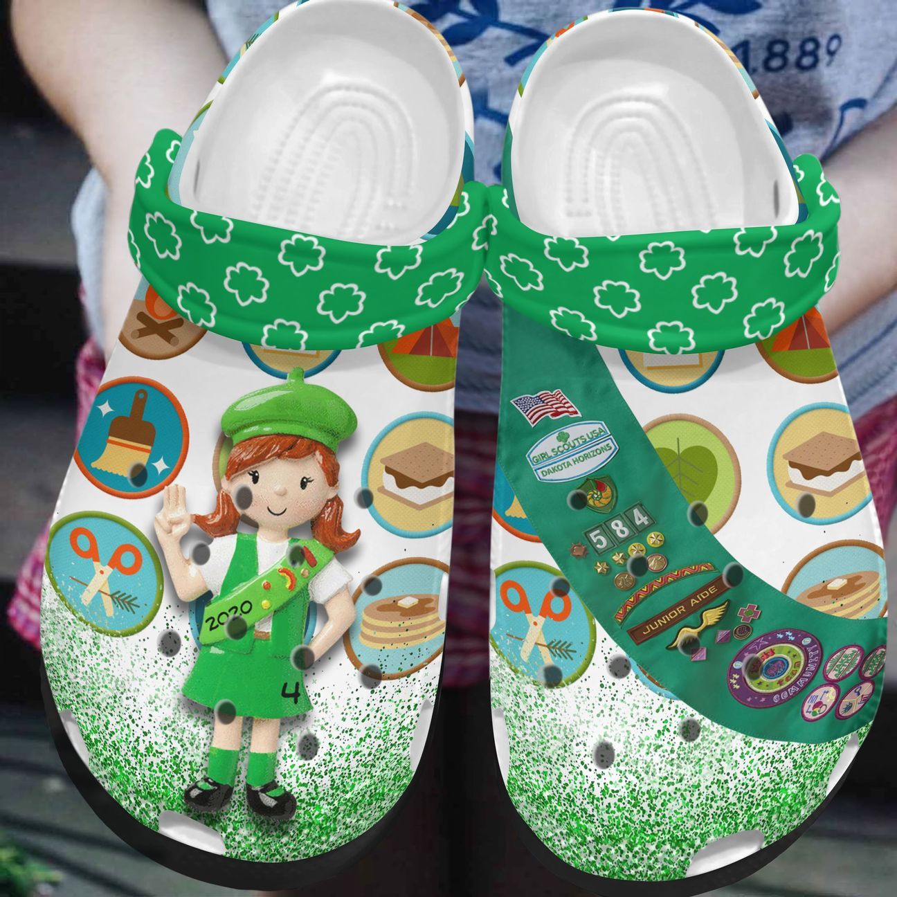 Scouting Personalized Clog, Custom Name, Text, Color, Number Fashion Style For Women, Men, Kid, Print 3D Scout Cookies Girl