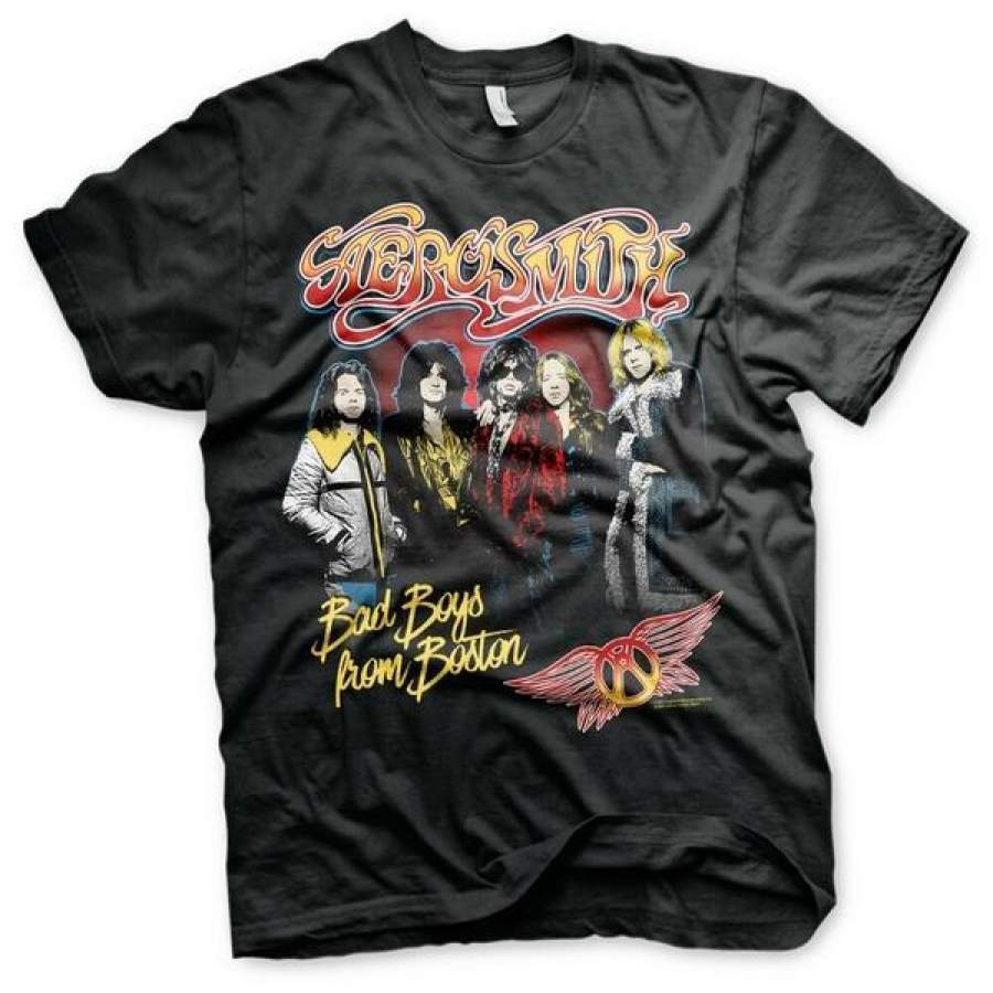 Aerosmith Boston 3 Joe Perry Steven Tyler Rock  T-shirt